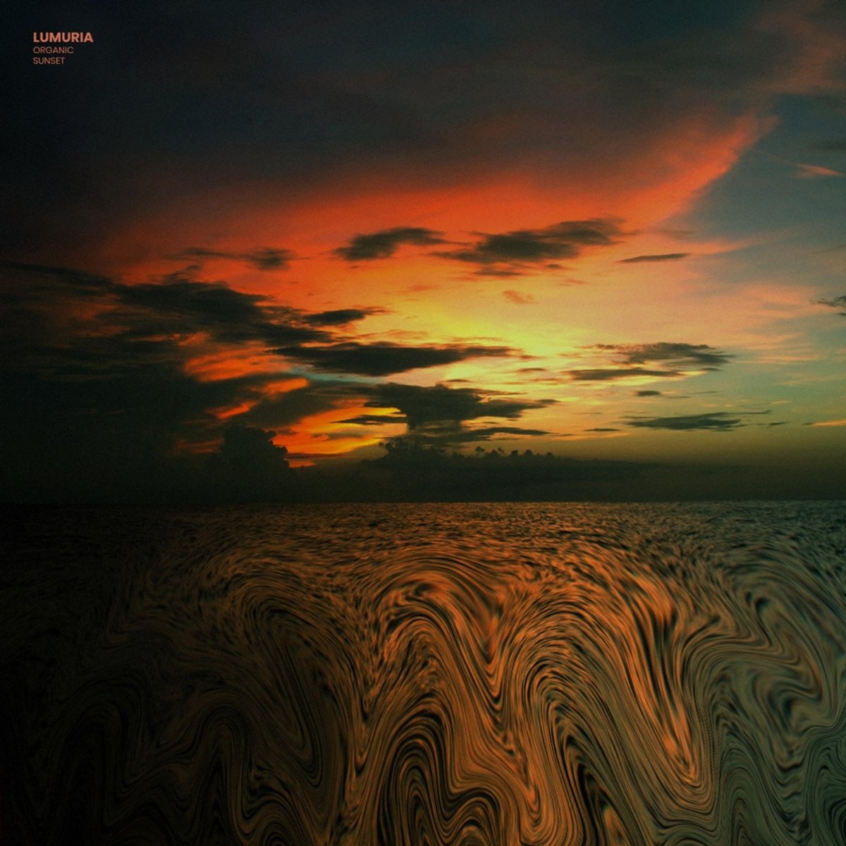 Cover art for “Organic Sunset” by Lumuria, an instrumental track showcasing melodic progressive rock with layered guitars and atmospheric textures, rooted in Mexican prog.